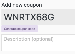Ecommerce generate coupon code